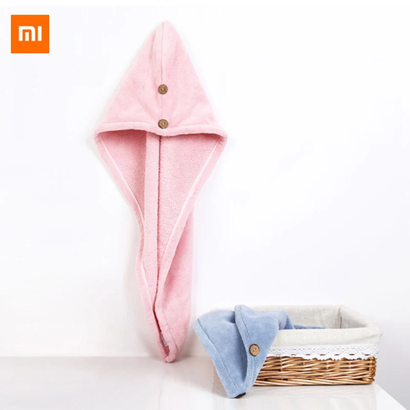 New Xiaomi Mijia Sim Fun Towel 24x64cm Hair Dry Cap Salon Super Absorbent Quick-drying Microfiber Comfortable Bath | Электроника