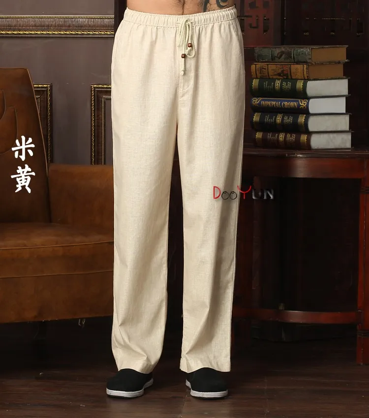 Новое поступление китайские мужские брюки для кунг-фу хлопковые льняные Тай-Чи Wu