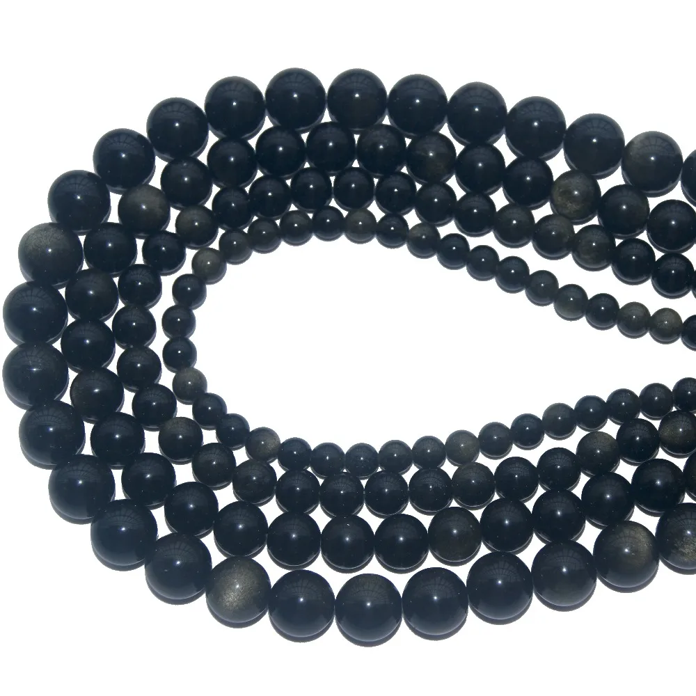 Wholesale Natural Stone Eyes Obsidian Loose Beads 6 8 10 12 MM Pick Size For Jewelry Making Charm DIY Bracelet Necklace | Украшения и