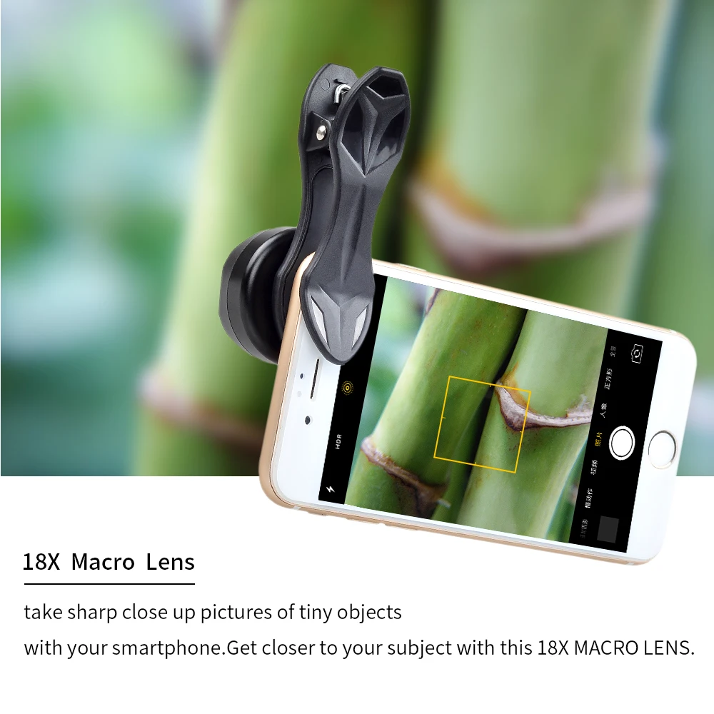 Профессиональная фотография макрообъектив HD 18X для мобильного телефона iPhone 6 7