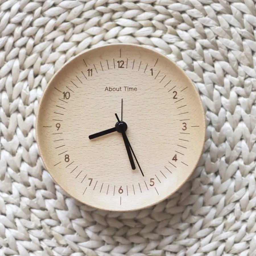 Original Xiaomi Mijia About Time Alarm Clocks Mute Movement Wooden Clock Wood Desktop Table Watch For Office Smart Home | Электроника