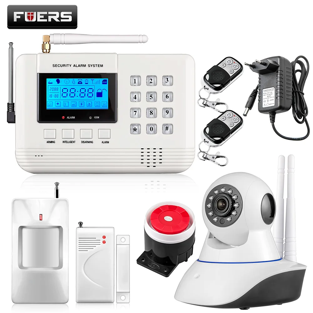 kit 7 Fuers 99 беспроводной 2 проводные зоны защиты безопасности GSM охранная сигнализация встроенный динамик автоматический набор домофон охранная сигнализация - Цвет: kit 7