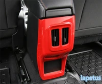 lapetus rear armrest box anti kick pad decoration panel cover trim fit for jeep compass 2017 2020 abs carbon fiber red blue
