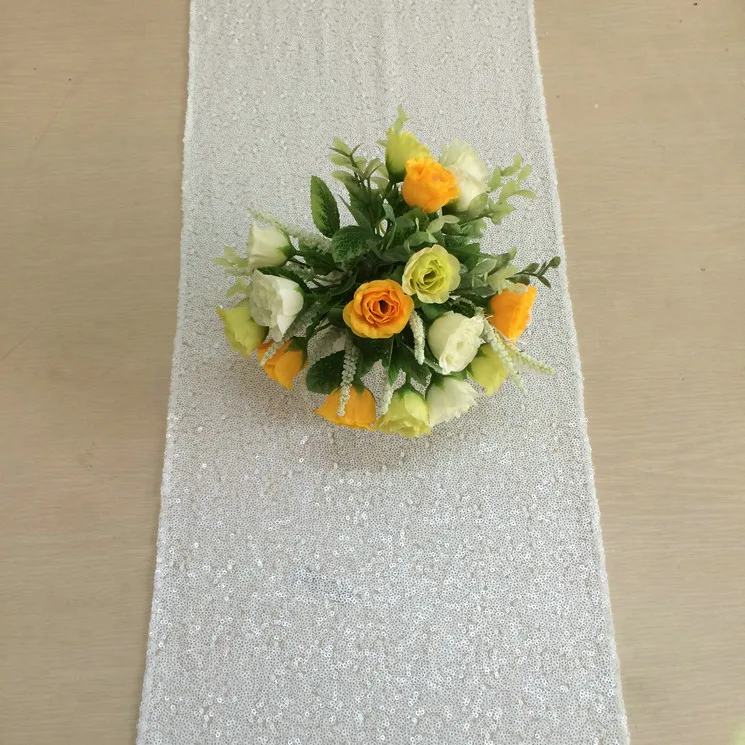 Shinybeauty розовое золото 12x108In блесток Настольная дорожка 30x275 см блесток Настольная дорожка, блесток бегун для дома вечерние/Свадьба/Отель - Цвет: White