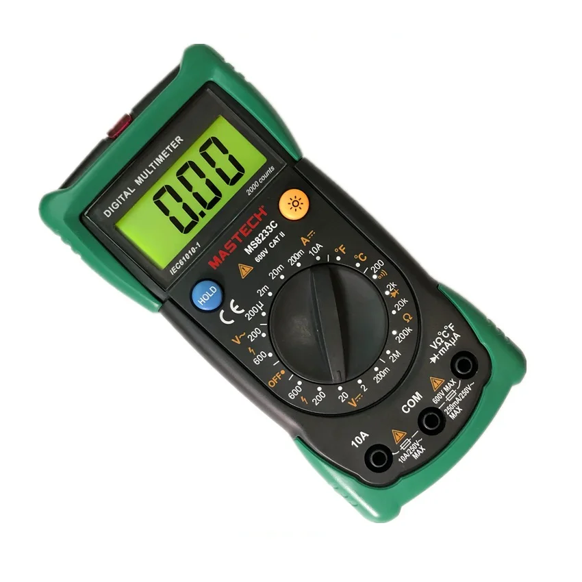 MASTECH MS8233C Профессиональный цифровой мультиметр DMM измеритель напряжения переменного тока Удержание данных амперметр с подсветкой тестер емкости