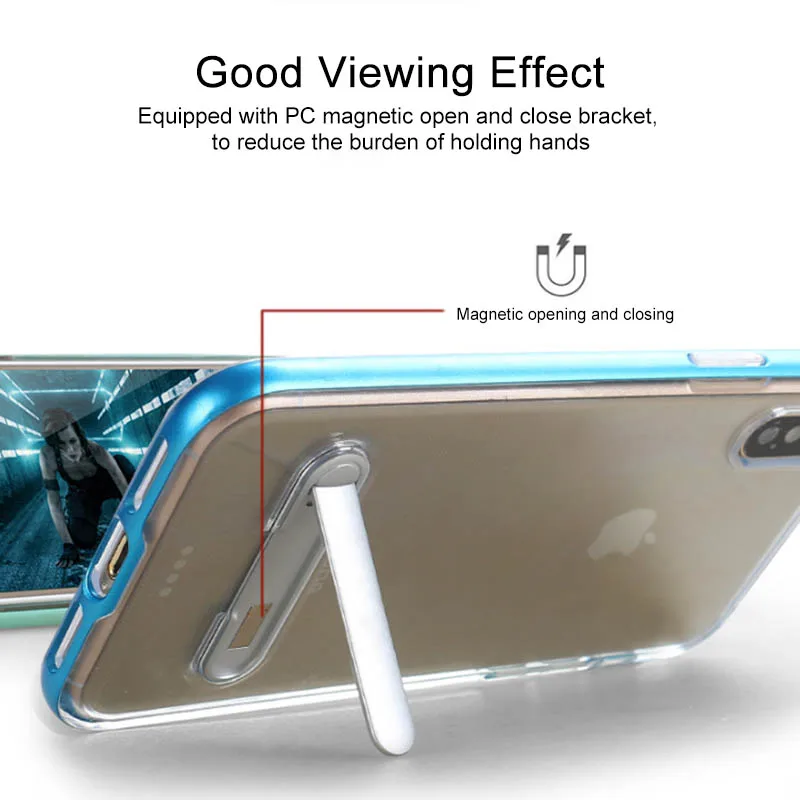 Новый прозрачный кронштейн combo чехол для телефона iphonex xs xr xsmax 8 7 6/6s плюс Чехол