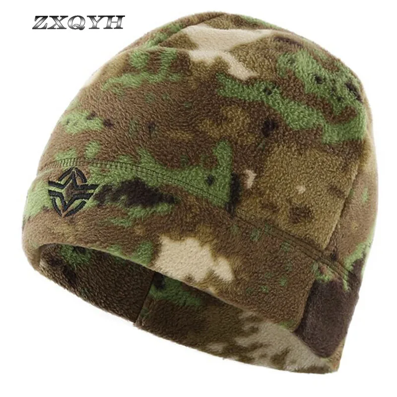 

Флисовая уличная шапка ZXQYH, зимняя шапка, Мужская теплая Тактическая Военная шапка, шапка для горного туризма, кемпинга, велоспорта, спортив...