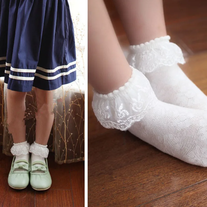 Кружевные носки для маленьких девочек принцессы с цветочным рисунком танцев