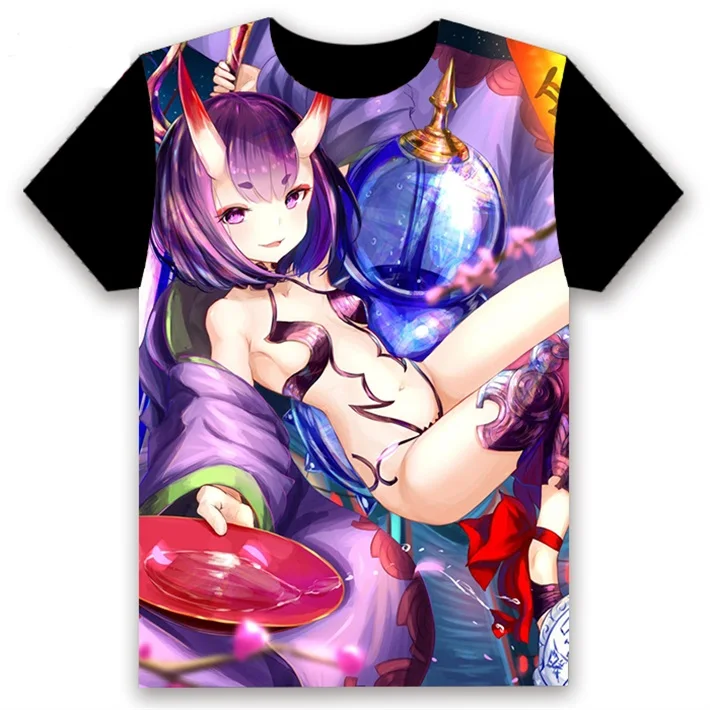 23 Футболка с аниме FGO Fate/Grand Order Shuten douji, косплей, короткий рукав, унисекс, повседневная черная футболка, летняя модная забавная футболка, топы - Цвет: 23