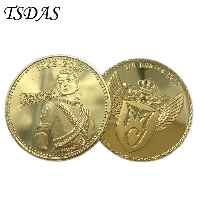 Коллекционный набор монет Майкла Джексона с золотым покрытием 3D эффект король