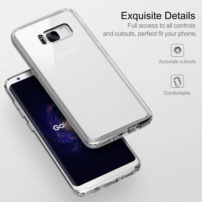 Чехол для Samsung Galaxy S8 чехол Plus роскошные прозрачные чехлы телефонов ROCK Pure из тпу и