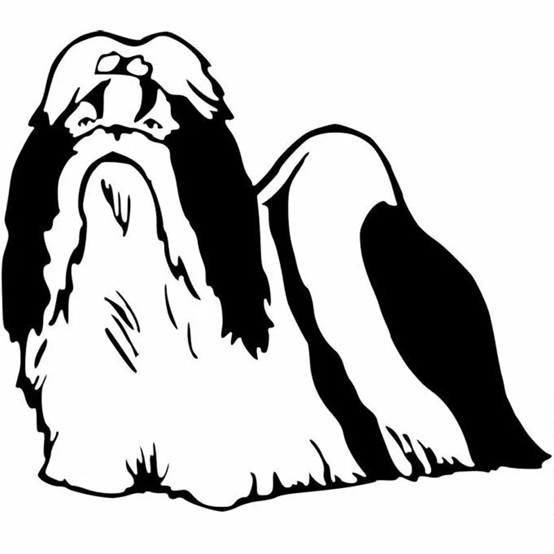 Смешные Мультяшные автомобильные наклейки 15 2*13 4 см Shih Tzu Dog милые красивые
