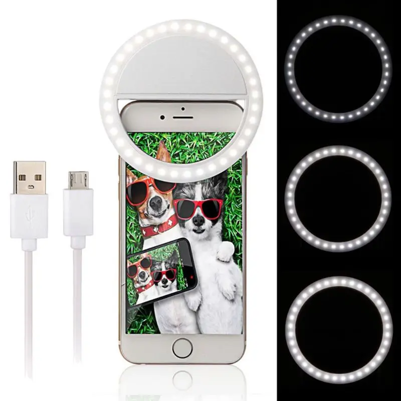USB зарядка селфи портативный светодиодный вспышка для камеры телефона фото кольцо светильник 36 светодиодный USB Перезаряжаемый красивый тонкий светильник для фотографии