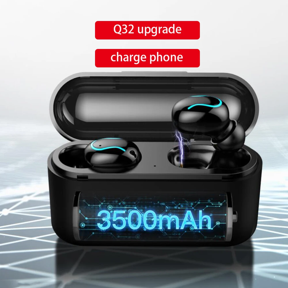 Q32s обновленная Беспроводная bluetooth гарнитура 3500 мАч наушники TWS sport Bluetooth 5 0 стерео