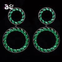 be 8 unique luxury fresh green color cubic zircon drop earrings for women romantic beauty earrings pendientes engagement e 342