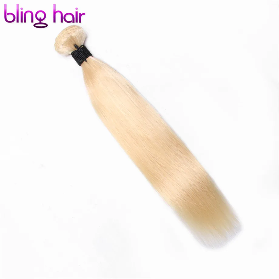 Bling Hair honey Platinum 613 блонд пучки бразильские прямые человеческие волосы пучки remy наращивание волос двойное машинное переплетение