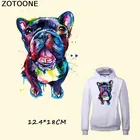 ZOTOONE Симпатичные многоцветные нашивки с собакой, 12,4*18 см, сделай сам, модные нашивки с животными для одежды, сумок, термопереводные наклейки D