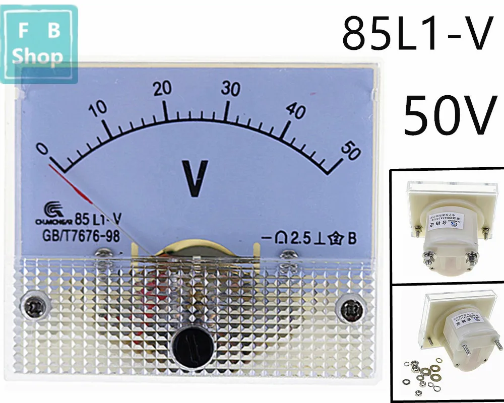 

1PCS 85L1-V 50V AC Analog Voltmeter Panel Voltage Meter 64*56mm
