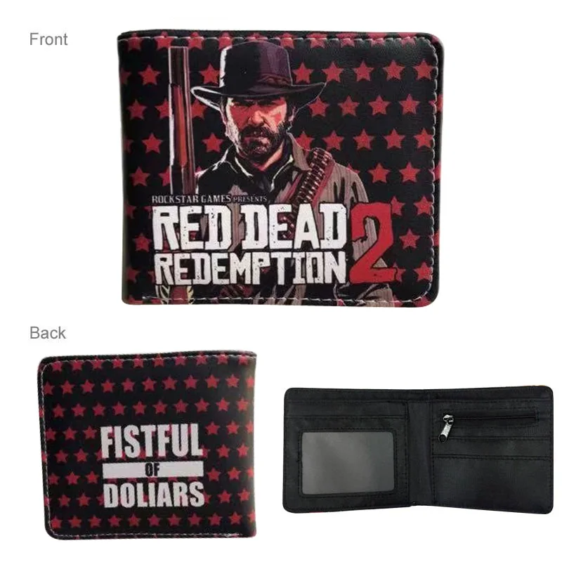 Кошелек для мужчин, игра red dead redemption 2, кошелек, держатель для карт, двойной кошелек с отделением для монет, держатель для фото - Цвет: R-02