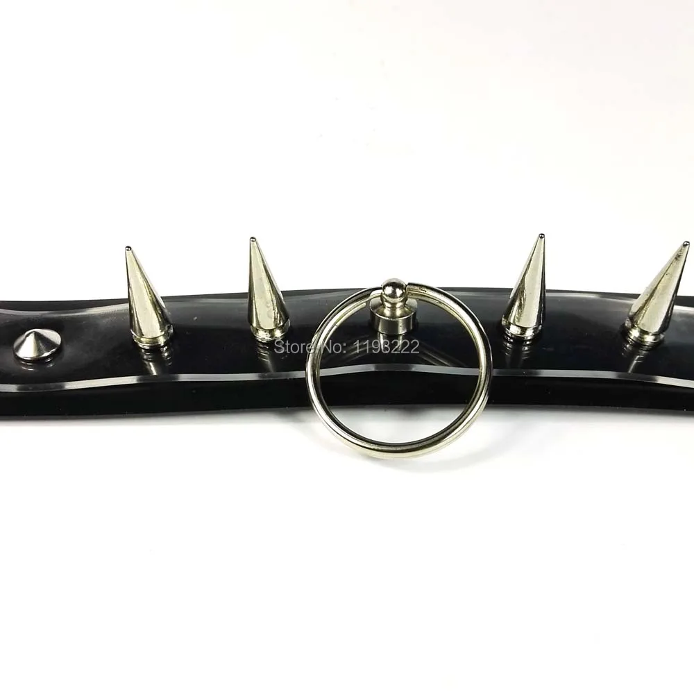 Панк Готическая Сделанная Вручную Колье из прозрачного черного и розового пвх с шипами и пряжкой на шее.