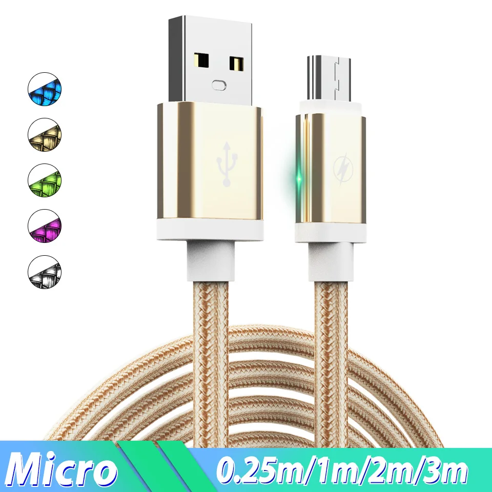 Телефонный кабель Micro USB Зарядный Usb шнур нейлоновые кабели для зарядки Samsung Galaxy J5