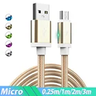 Телефонный кабель Micro USB, Зарядный Usb-шнур, нейлоновые Usb-кабели для зарядки для Samsung Galaxy J5 A7 2018 A10 M10 LG W30 Redmi 7 7A