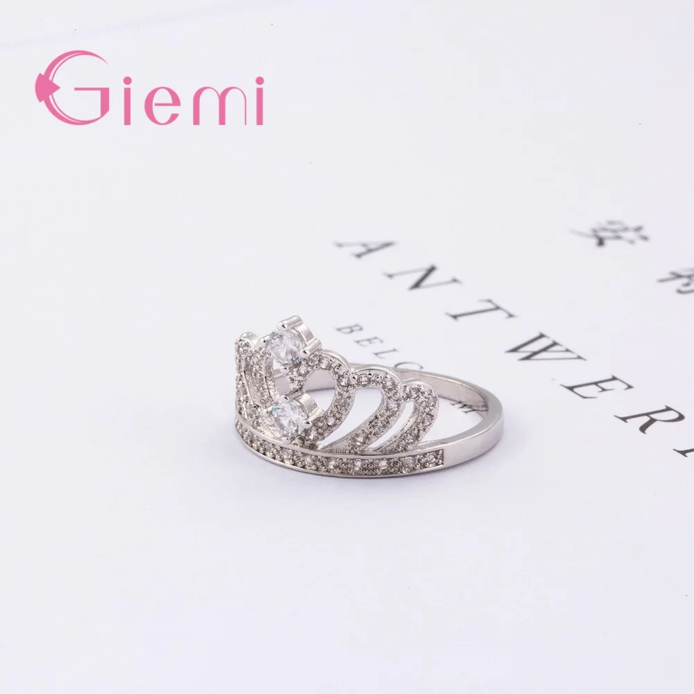 Trendy Crown Rings For Women Bridal Wedding Engagement 925 Sterling Silver Cubic Zirconia Factory Price Big Promotions | Украшения и