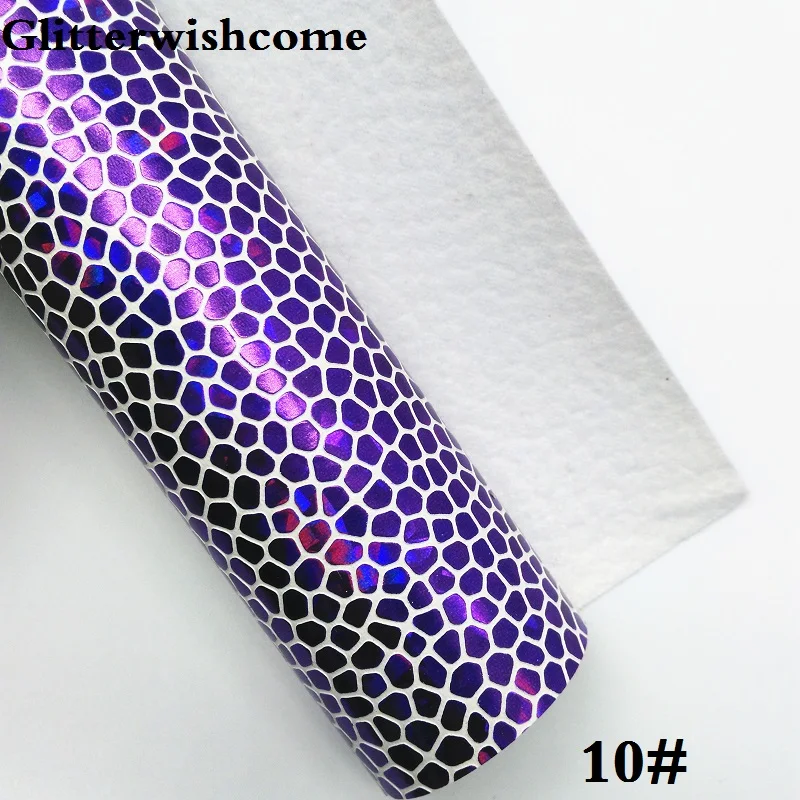 Glitterwishcome 21X29 см A4 размер винил для бантов Радужное тиснение Камень кожа Fabirc искусственная кожа листы для бантов, GM165A