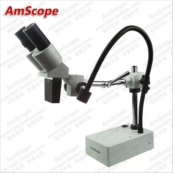 Widefield Stereo Microscope--AmScope Supplies 5X & 10X Microscope with Boom Arm Stand and Incident Light | Инструменты