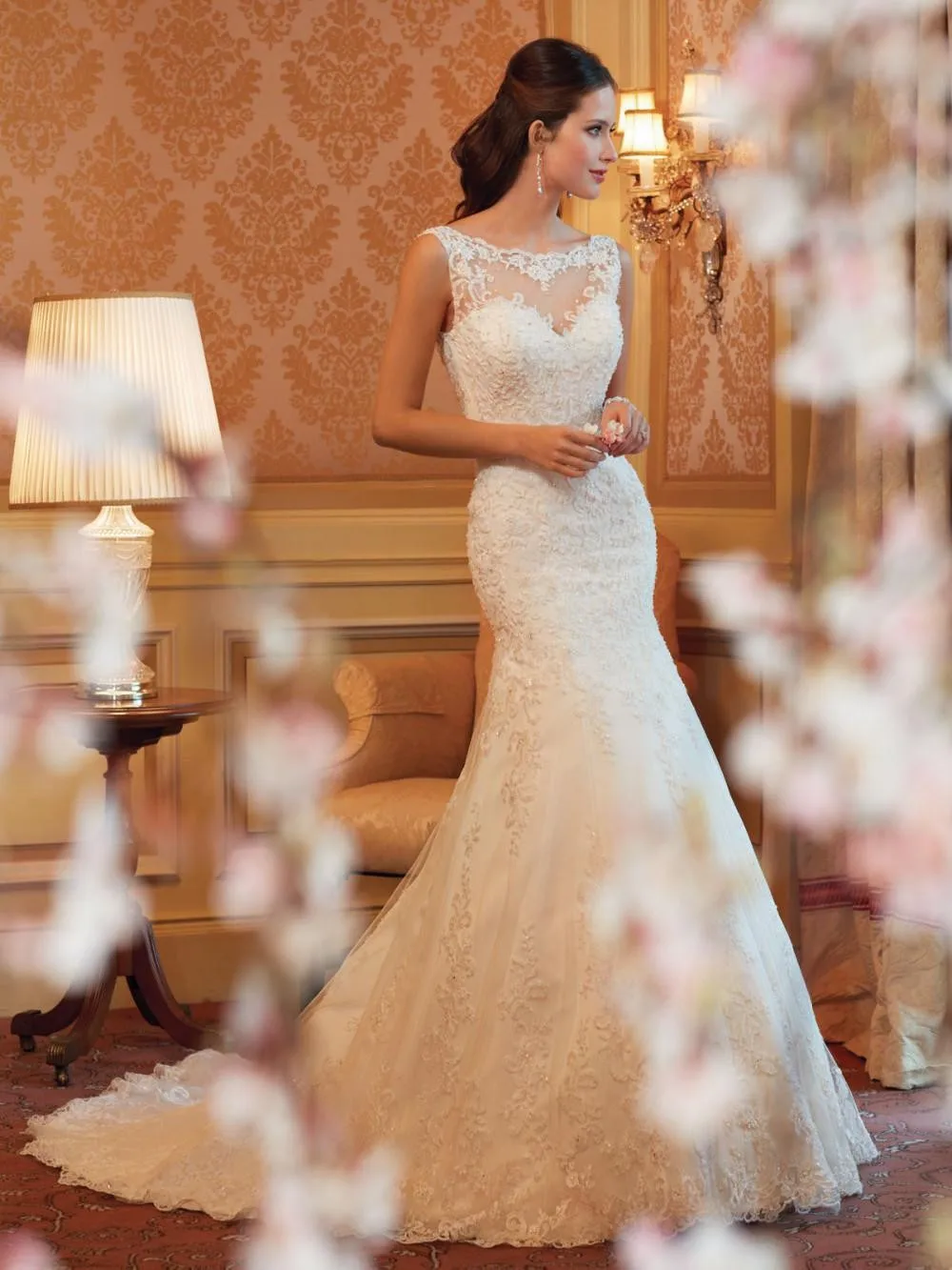 Vintage Wedding Dress New Design 09910 Gorgeous Scoop Mermaid 2015 Appliques Bridal Gown Plus size wedding events Custom-made | Свадьбы и
