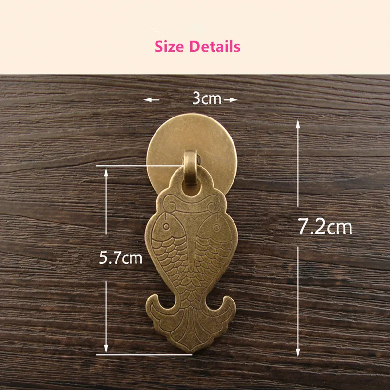 Винтажная латунная ручка двойная для двери китайская Ручка выдвижного ящика