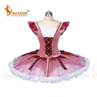 women burgundy velvet custom size professional ballet competition tutu coppelia swanilda costume bt459