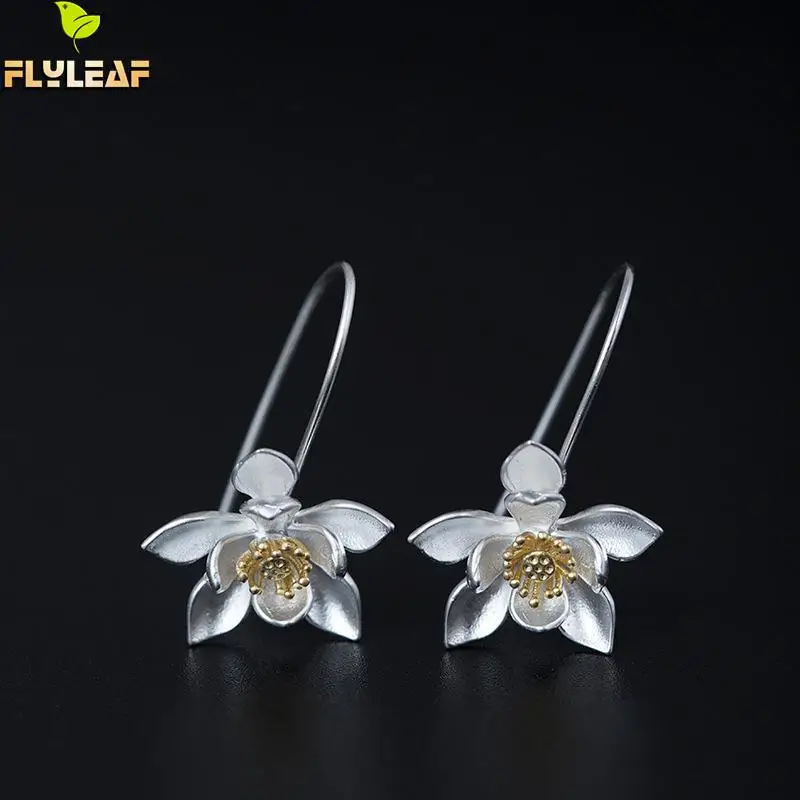 Висячие серьги Flyleaf из 100% стерлингового серебра 925 пробы золотистого цвета с