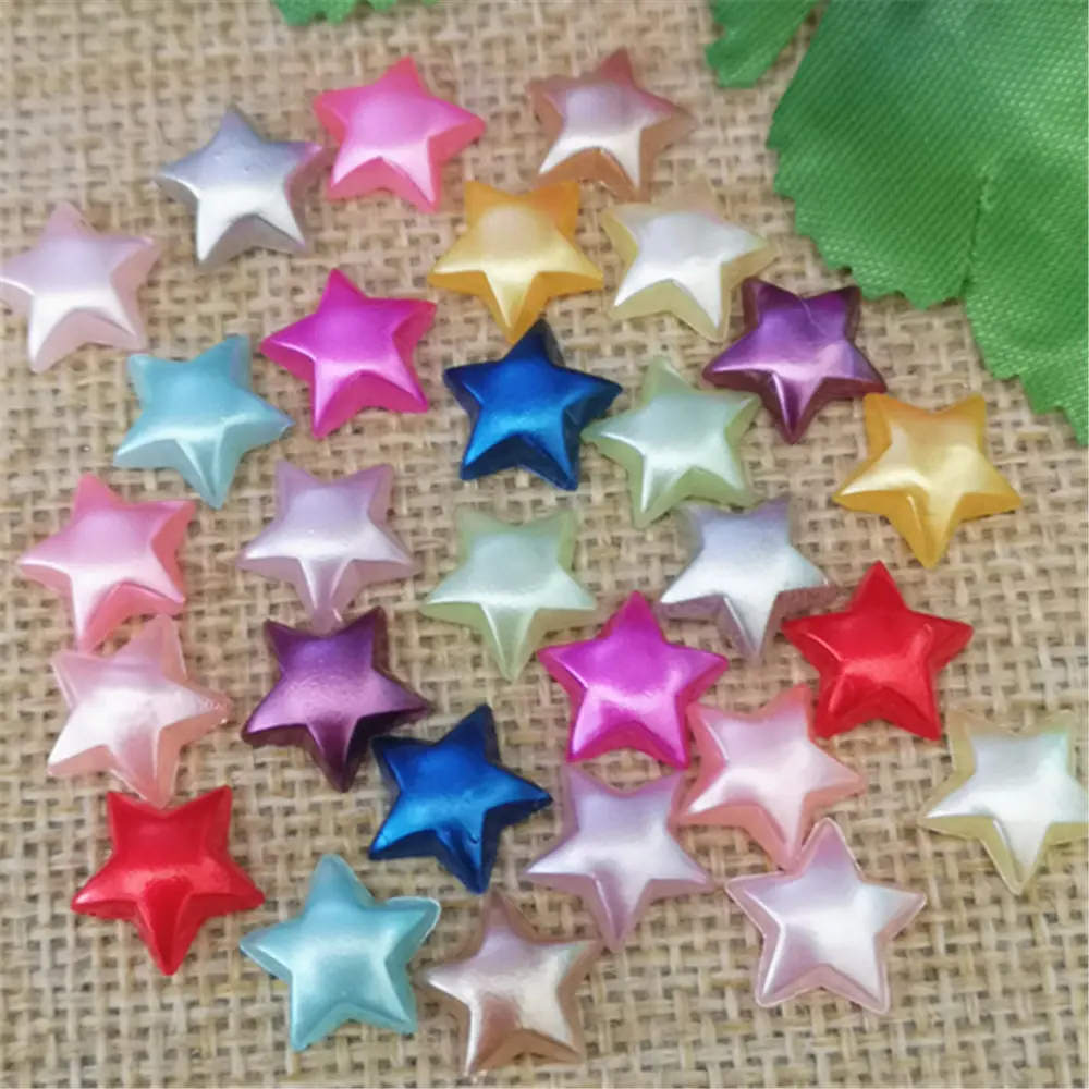 

100pcs 10mm Scrapbook Resin star Flat Back Wedding Diy Button Crafts