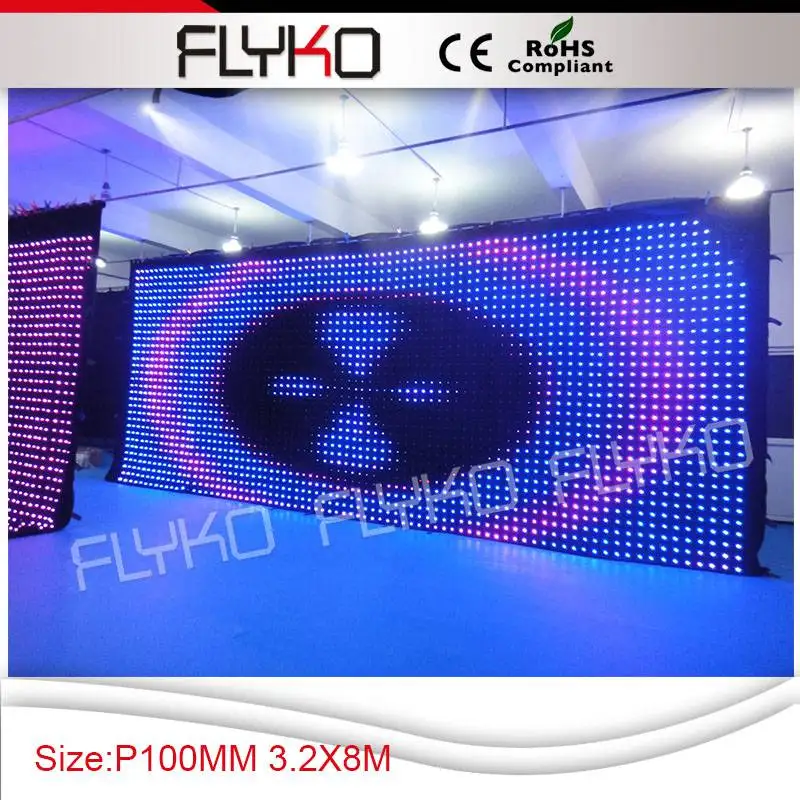 Flyko сцена Индивидуальный размер led P100MM dJ сценический стенд шоу светодиодный