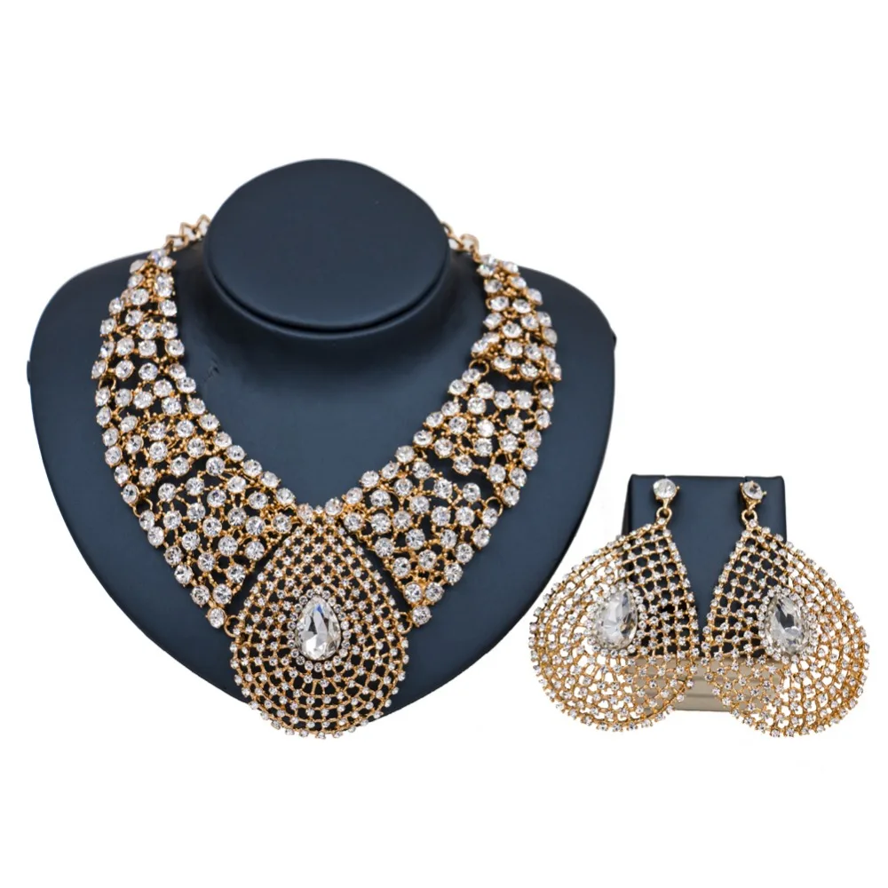 

LAN PALACE Africa jewelry sets vrouwen austrian crystal necklace and earrings wedding necklace free shipping