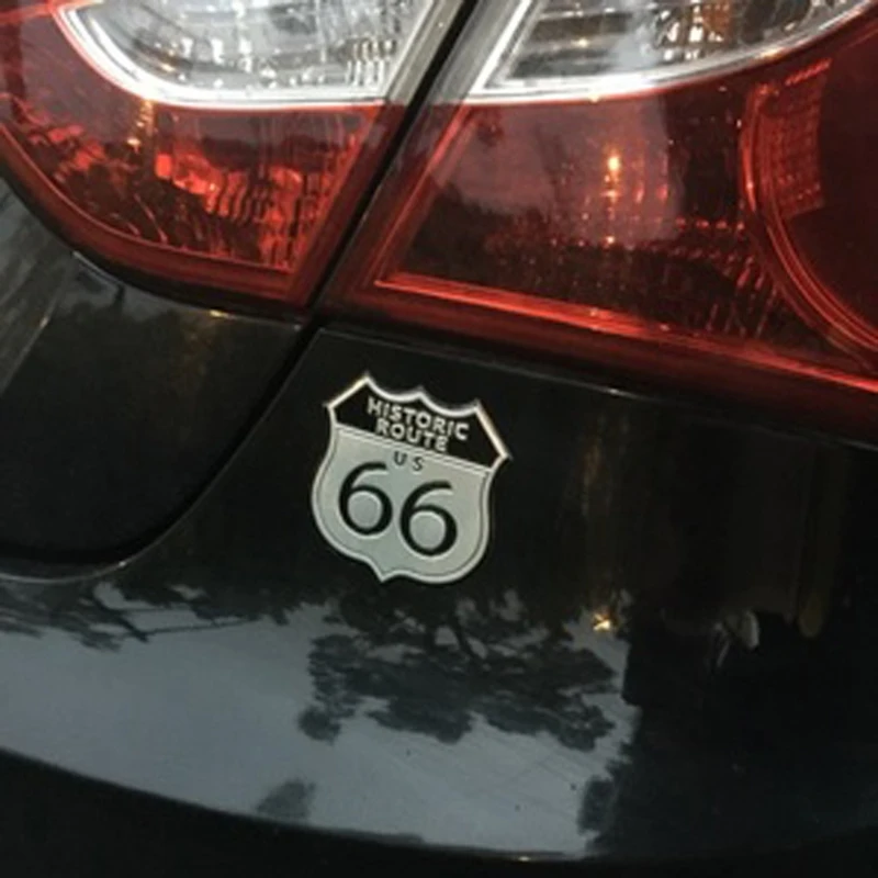 1 шт. 3D эмблема автомобиля значок наклейка металлический Route 66 для Cadillac US SRX Ford