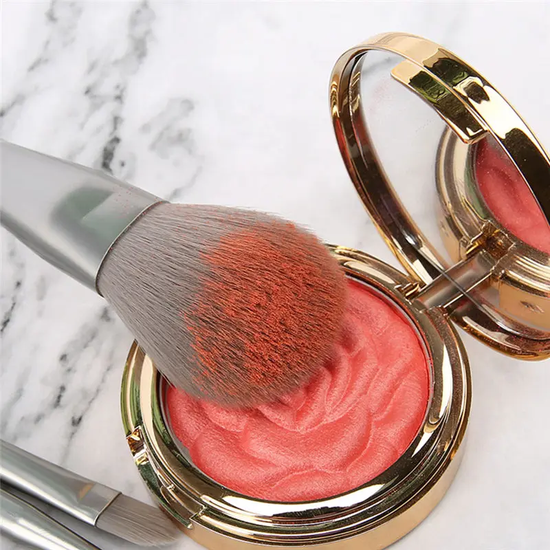 12 серебряных кистей для макияжа полный набор начинающих лунная Серебристая