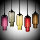 Светодиодные подвесные светильники e27 в стиле индастриал, цветные современные освещения со стеклянными шариками для кухни, ресторана, гостиной, кафе, бара, 7 цветов