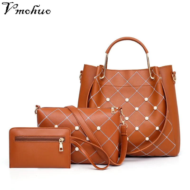 VMOHUO 3 шт. для женщин композитный мешок роскошный кожаный кошелек и сумки