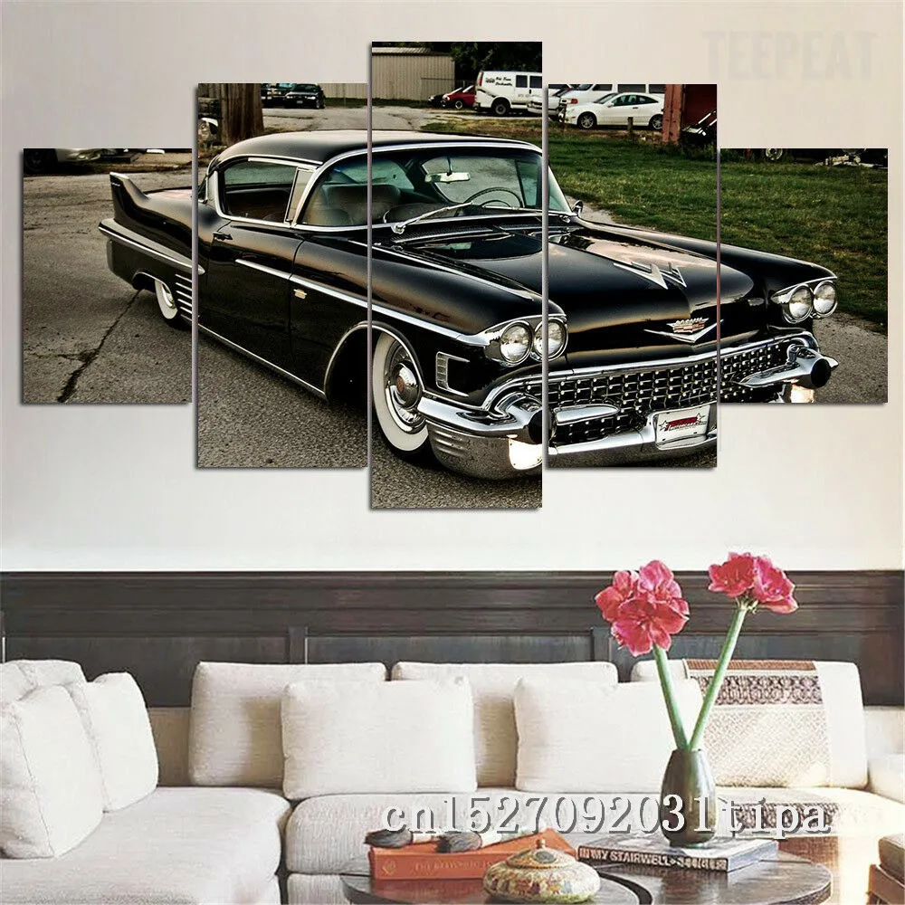 1957 Cadillac Coupe 5 панелей абстрактный фотографический плакат холст печать картины для