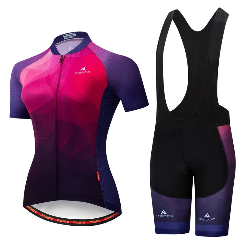 02 Bib short kits MILOTO Pro одежда для велоспорта, комплекты для велоспорта, летние женские комплекты для велоспорта, комплект из Джерси для шоссейного велосипеда, Майки для велоспорта, одежда для велоспорта - Цвет: 02 Bib short kits