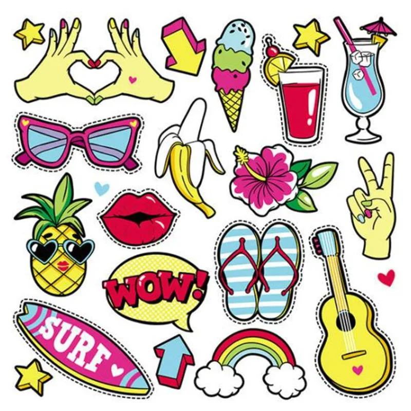 T shirt women Diy pvc patch beach package biker patches for clothing heat transfer printing clothes stickers freeshipping | Дом и сад