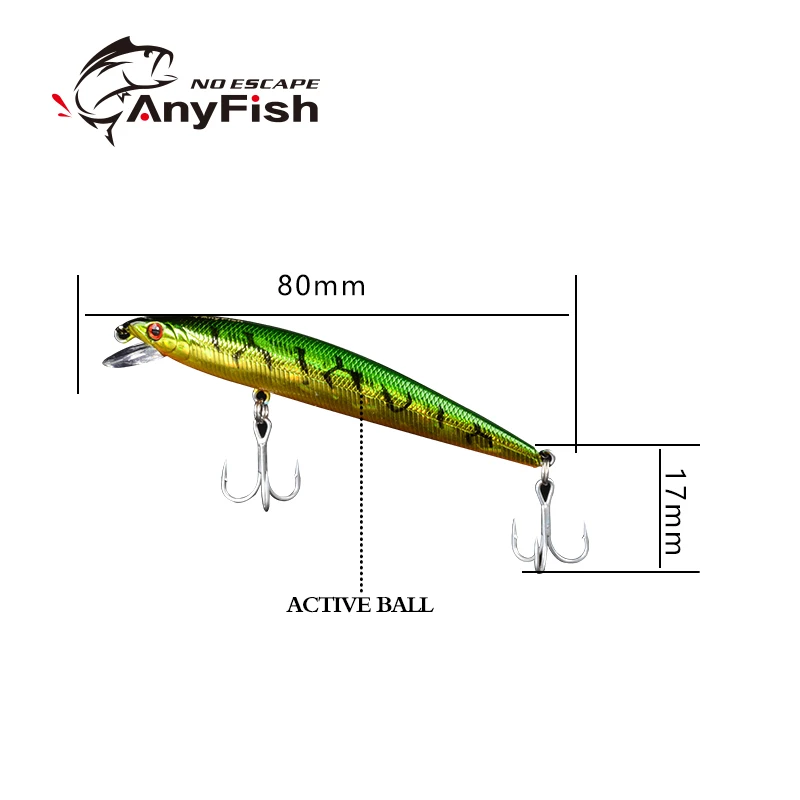 Рыболовная приманка ANYFISH RV MINNOW 80F плавающая для рыбалки 8 см 5 4 г жесткая с 2