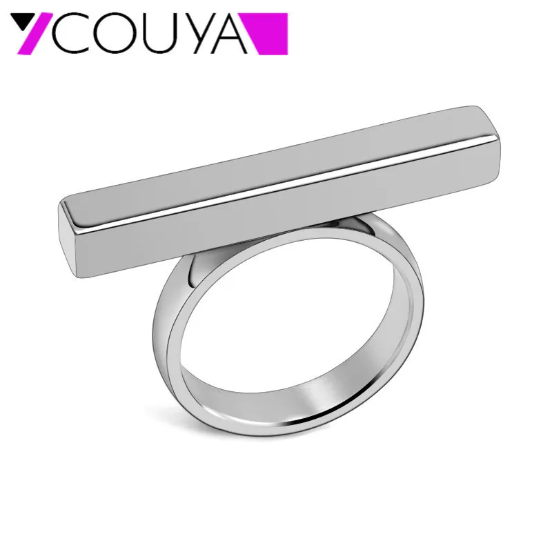 Новый прямоугольник простой дизайн серебристый цвет в стиле Панк Harajuku палка из