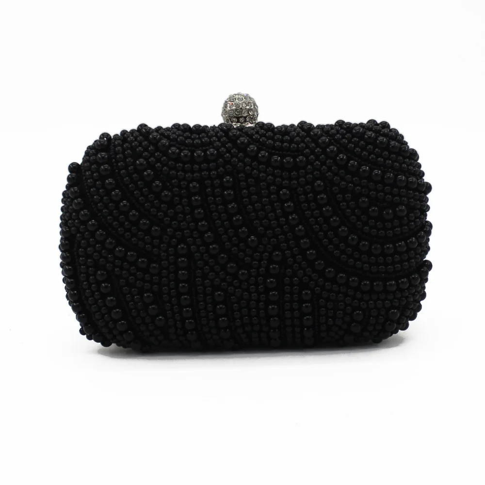 Women's Evening Beaded Bag Shandmade Clutch Pearl Handbags Rhinestones Wedding Small Party | Багаж и сумки