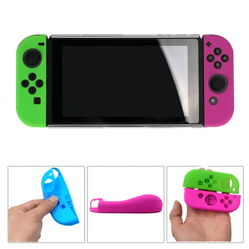 Красный черный синий мягкий чехол для Nintendo Switch JOY CON силиконовый защитный