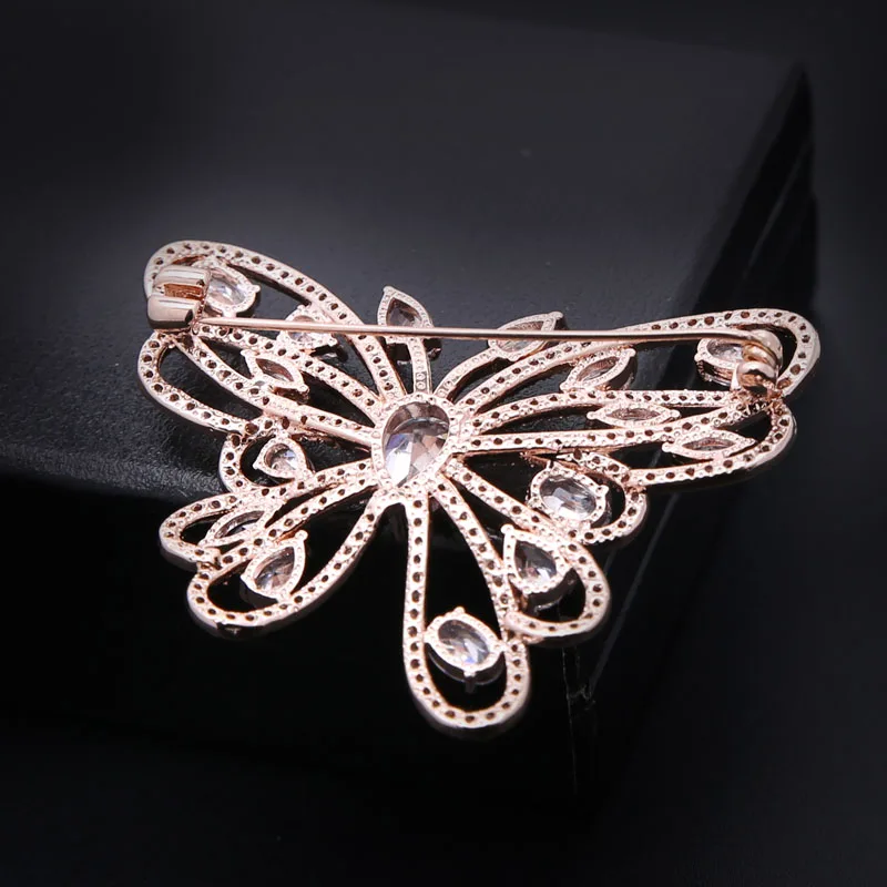 Модные булавки AAA + с цирконием брошка Бабочка И для женщин платья свадьбы