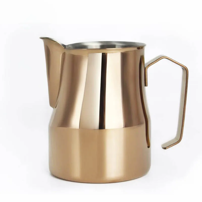 SUS 304 толще из нержавеющей стали молочник для Кофе Barista gear кувшин Итальянского Типа латте арт 550 мл кофейная насадка для взбивания молока - Цвет: Gold