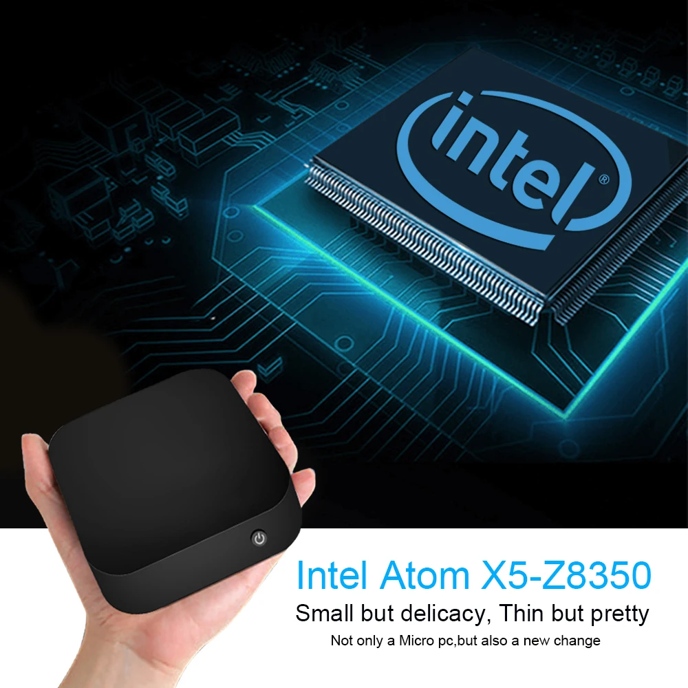 Wintel Pro мини ПК RAM 2 Гб ROM 32 Intel Atom X5 28350 четырехъядерный 4G 5G WIFI RJ45 100M BT 4 0 HD1.4 Win10